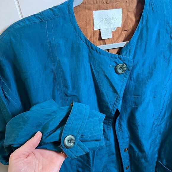 Vintage Schrader Separates 100% Silk Jacket Women’s Size 8 Button Front Blazer - Picture 8 of 8